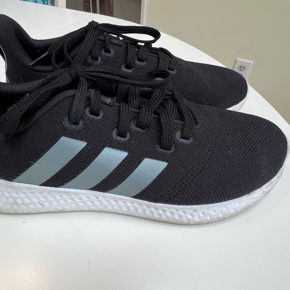 Adidas Women Cloud Foam Black White Athletic Sneakers-Size 8